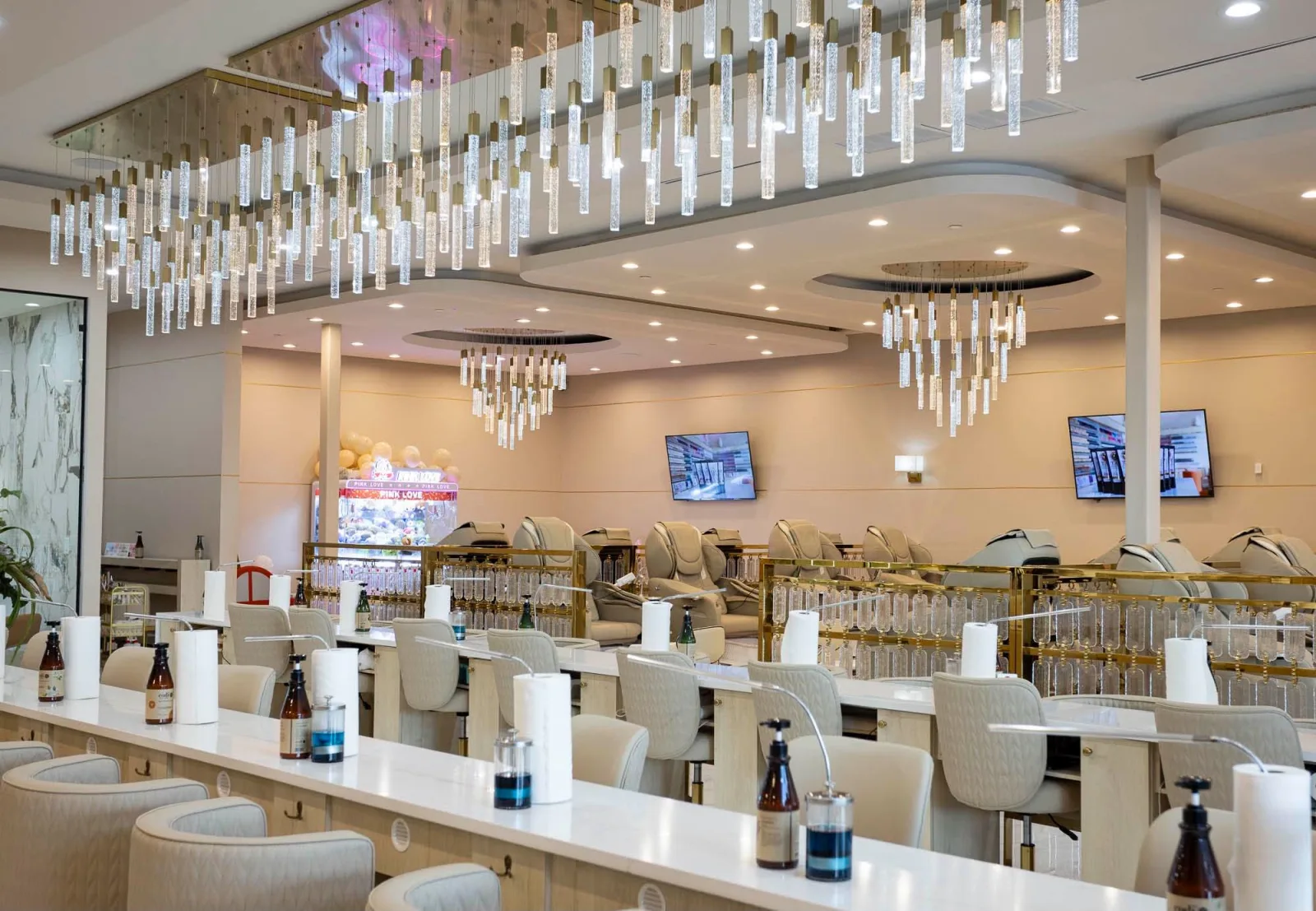 Manicure and pedicure stations